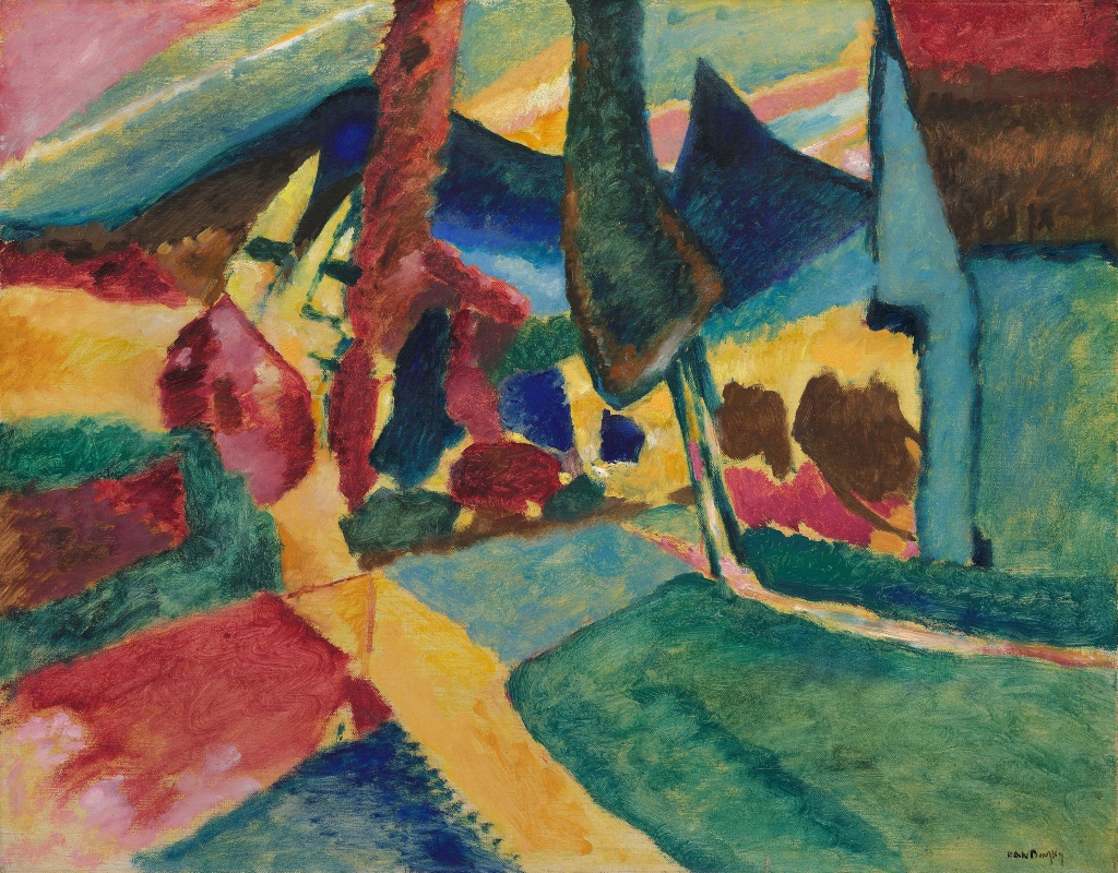 Wassily Kandinsky, Landscape with two poplars, 1912